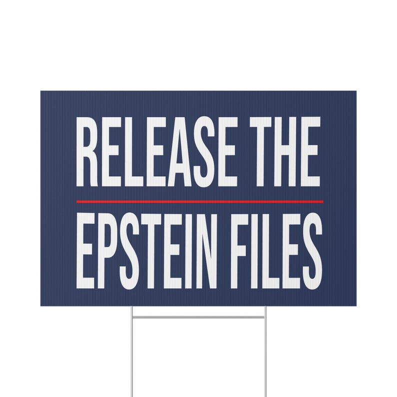 Release the Epstein Files - Protest Sign, Yard Decoration, Political Statement, Rally Banner, Home Decor, Patriotic Lawn Sign image 6