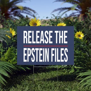 Release the Epstein Files - Protest Sign, Yard Decoration, Political Statement, Rally Banner, Home Decor, Patriotic Lawn Sign image 7