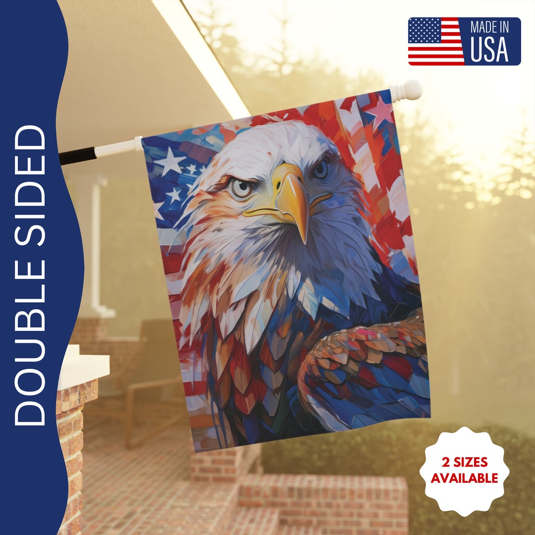 4th of July Bald Eagle Garden Flag, Outdoor Spring Garden Flag With ...