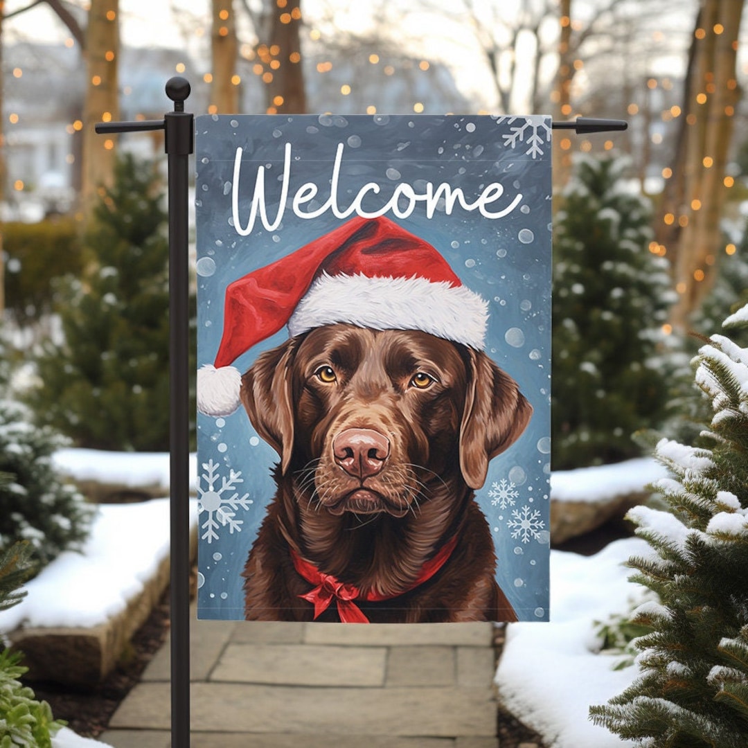 Chocolate Lab Garden Flag, Outdoor Christmas Garden Flag With Lab