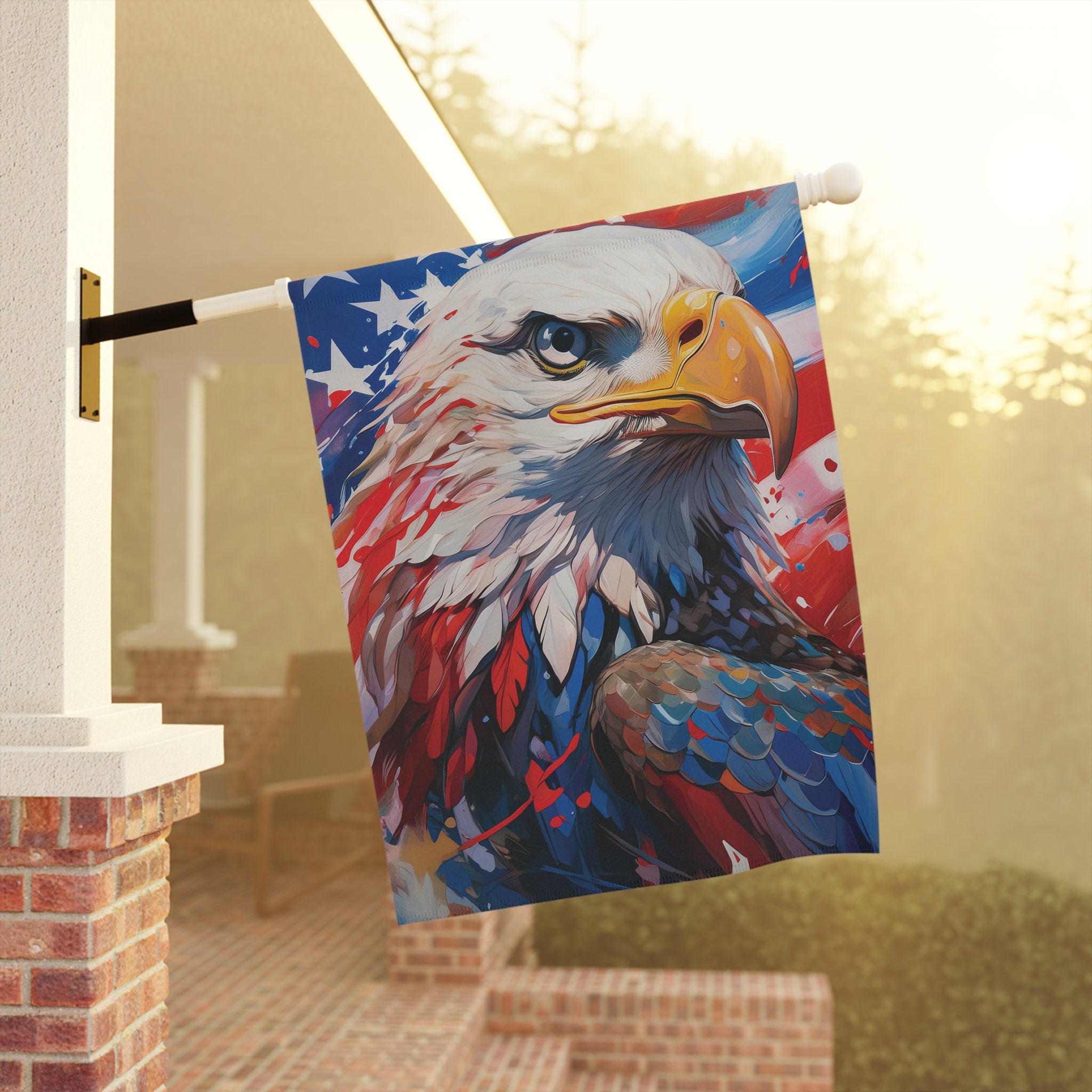 4th of July Bald Eagle Garden Flag, Outdoor Spring Garden Flag With ...