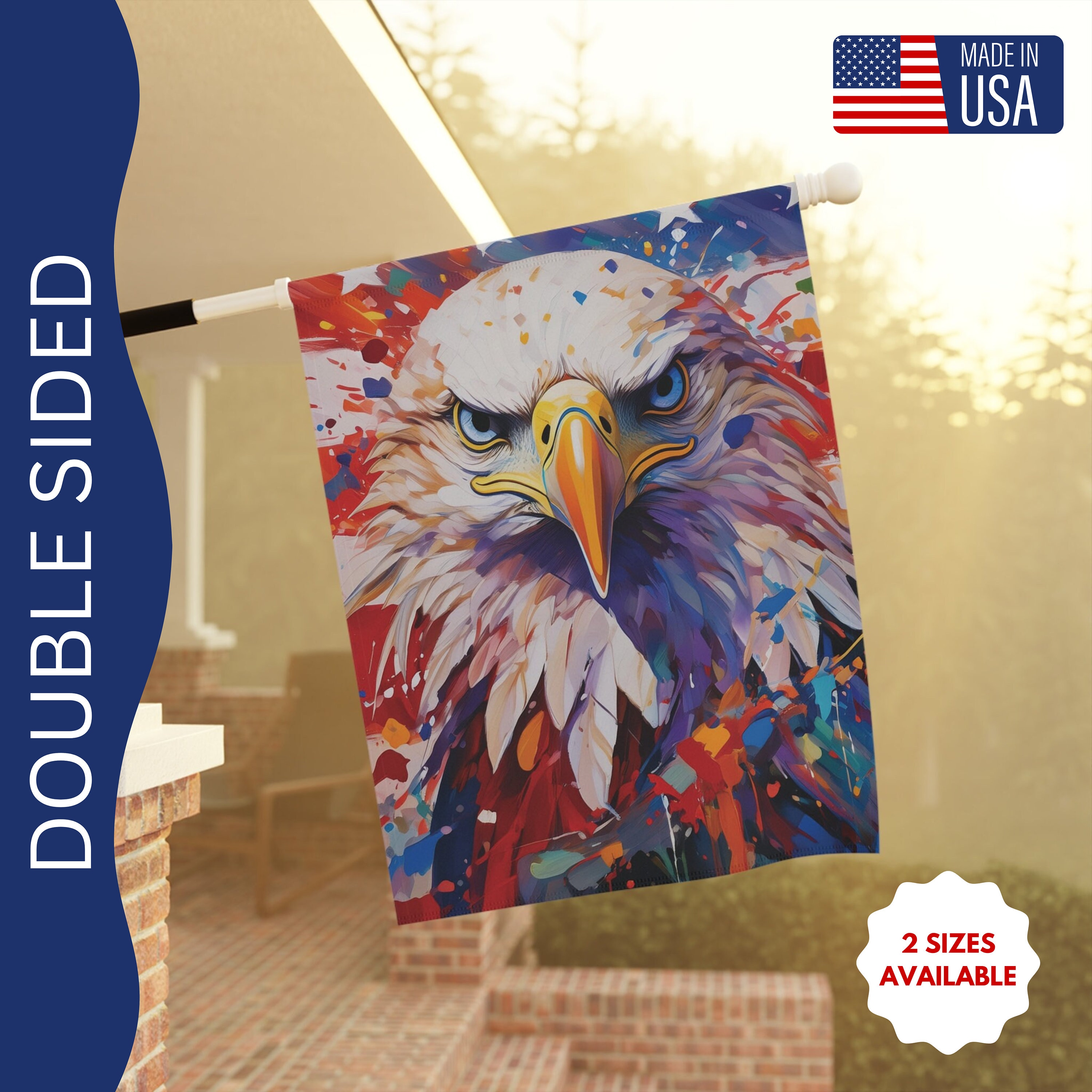 4th of July Bald Eagle Garden Flag, Outdoor Spring Garden Flag With ...
