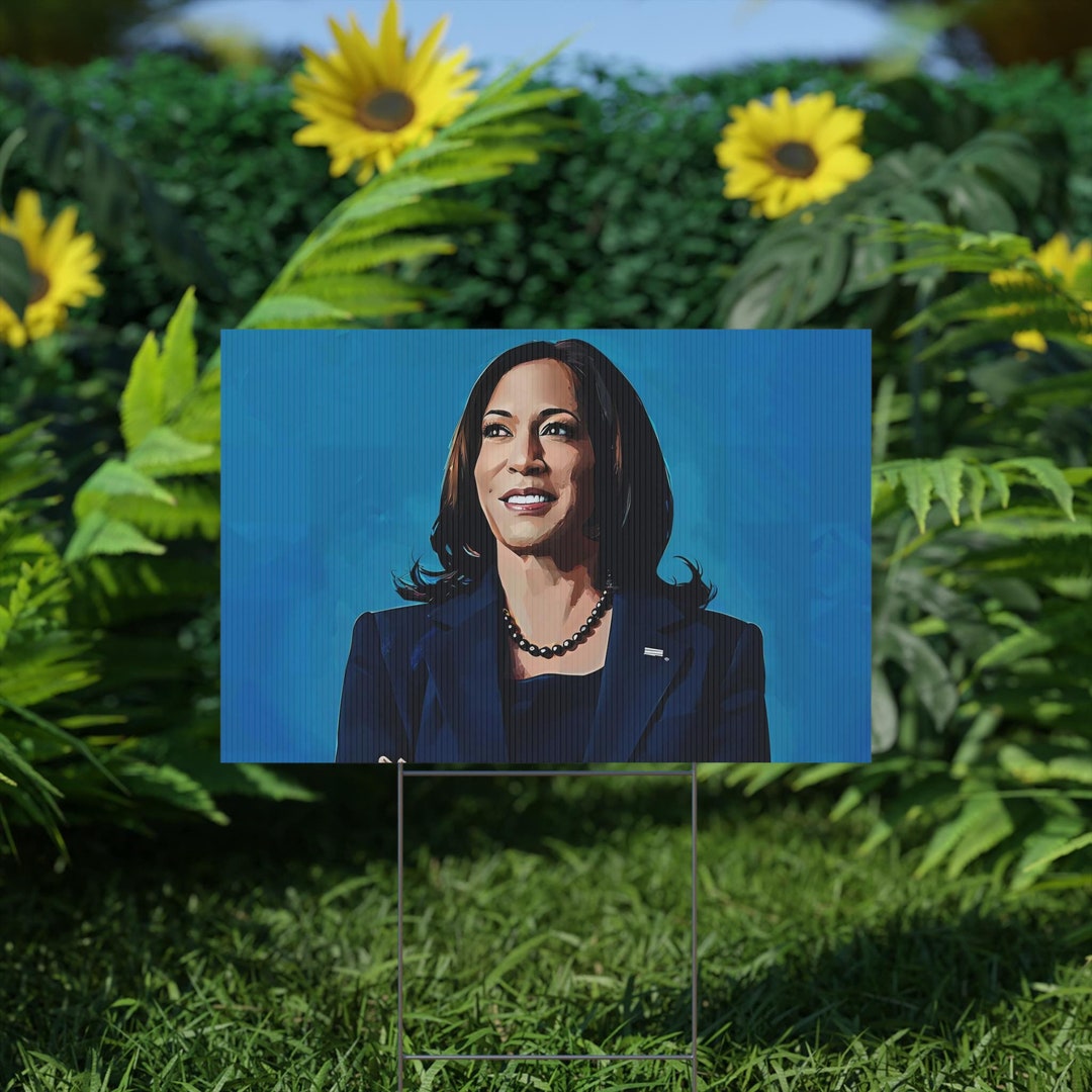 Kamala Harris 2024 Plastic Yard Sign Tim Waltz Vote Blue Democrats US ...