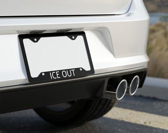 Marco de matrícula de metal "Hielo fuera, no fascismo en EE. UU."