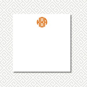 Monogram Notepad Square : Personalized Notepad