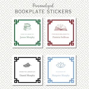 Personalized Bookplate Stickers: Custom Book Labels | 3&quot; Square
