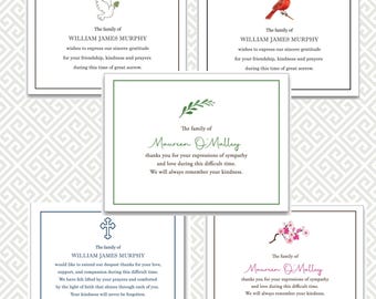 Personalized Condolence Thank You Note | Personalized Funeral Thank You Cards | Funeral Notes