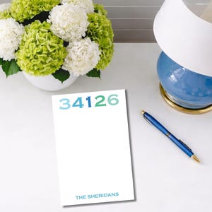Zip Code Notepad Ombre Personalized : Hometown Pride Memo Pad