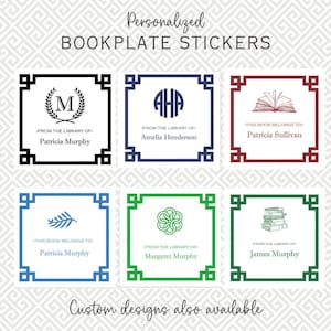 Personalized Bookplate Stickers | Personalized Book Labels | Personalized Book Club Gift | Custom Bookplates