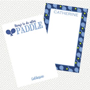 Personalized Paddle Tennis Notepad: Paddle Gift Stationery