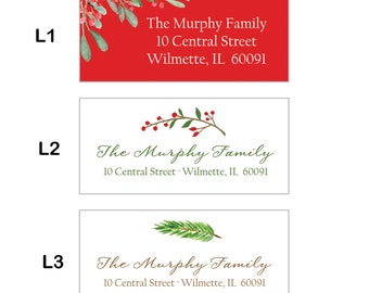 Personalized Holiday Return Address Labels | Personalized Christmas Card Labels