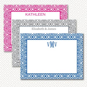 Personalized Chinoiserie Flat Notecards: Elegant Stationery
