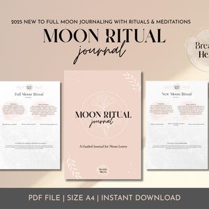 Printable Moon Ritual Journal: Lunar Phase Tracker, Grimoire Pages (PDF Download A4/A5)