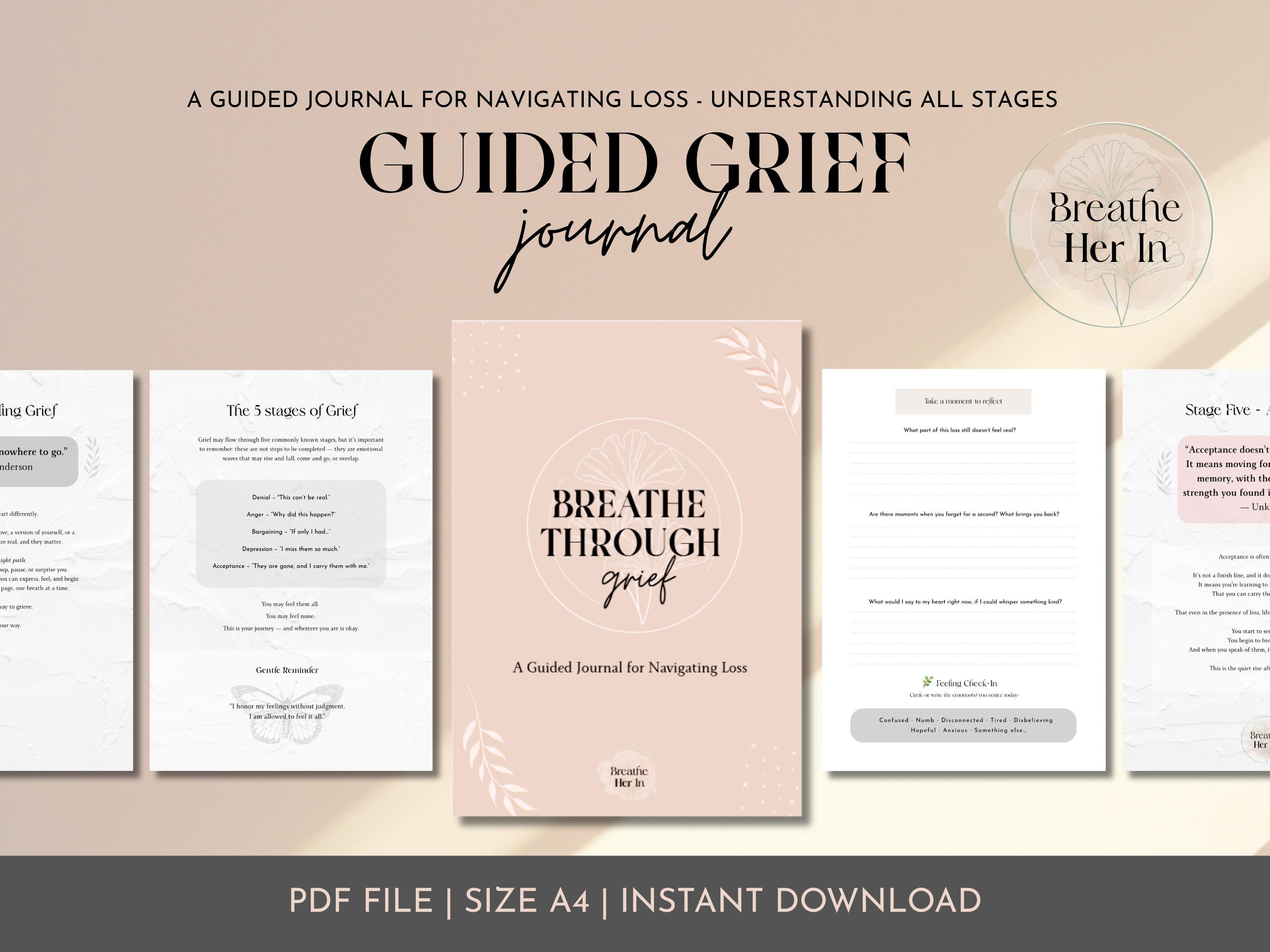 Guided Grief Journal - Printable Healing Journal for Loss & Emotional Support