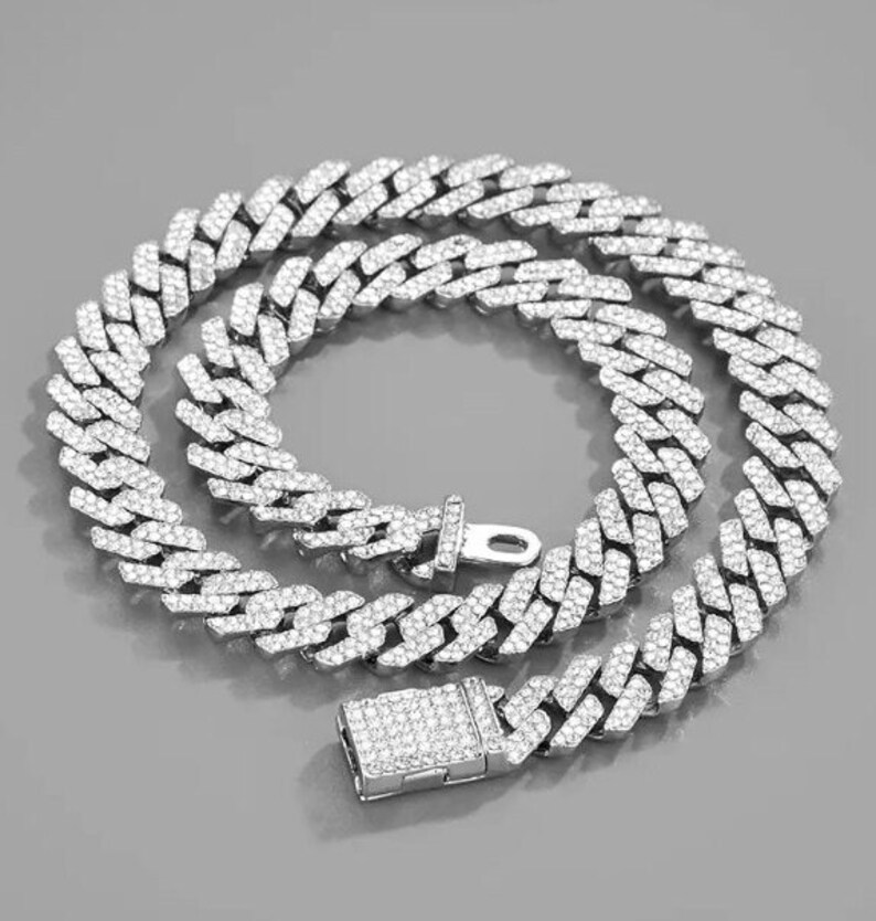 Cuban Link Chain Men's Men's Iced Out Miami Cuban Etsy UK