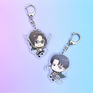 Attack on titan anime manga matching keychains set of 2