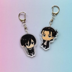 Attack on titan anime manga matching keychains set of 2