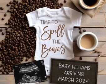 Coffee Baby Digital Pregnancy Announcement, Spill The Beans Baby Social Media Pregnancy Announcement, Baby Coffee Reveal, Latte Love Baby