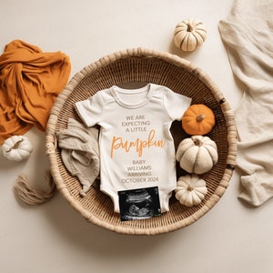 Fall Digital Pregnancy Announcement, Social Media Reveal, Little Pumpkin On The Way Announcement, Autumn Digital Pregnancy Announcement