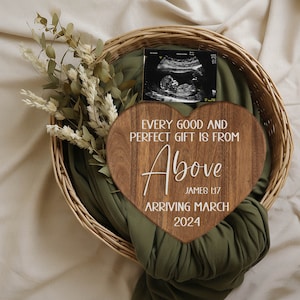 Scripture Digital Pregnancy Announcement, Religious Social Media Reveal, Every Good And Perfect Gift Comes From Above, Digital Pregnancy