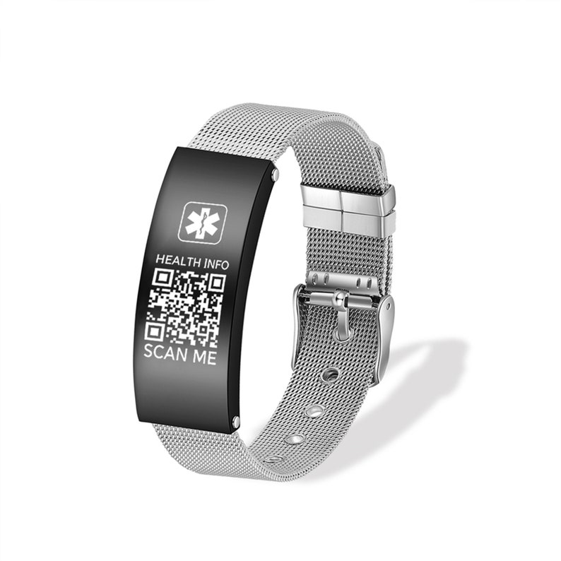 Personalized QR Code Medical Alert Bracelet,custom Medical ID Bracelets