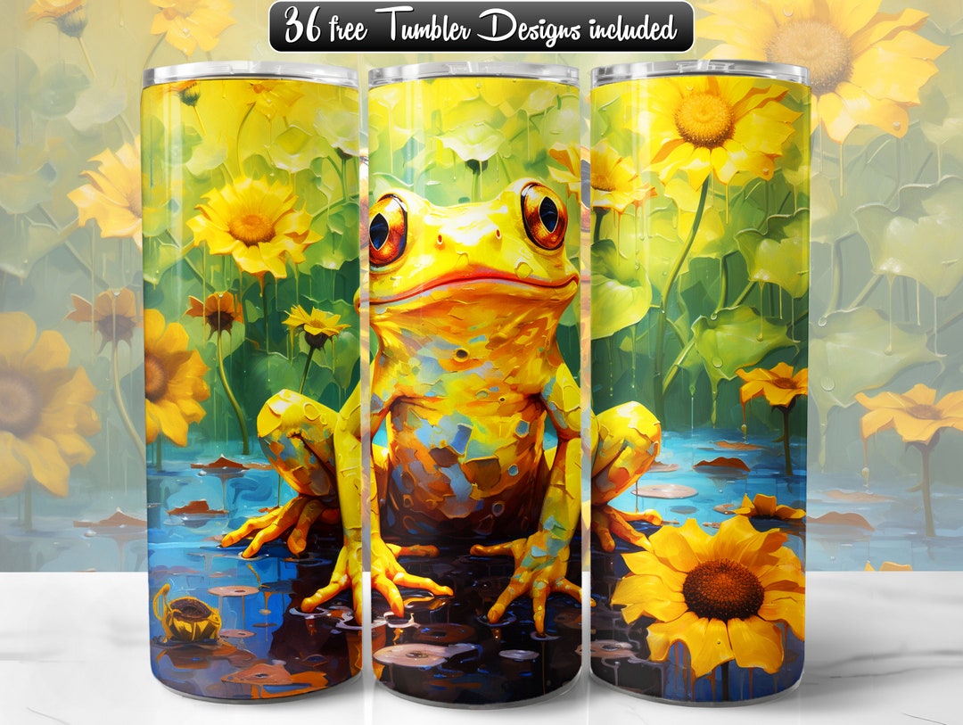 Frog Tumbler Wrap PNG Design, Frog 20oz & 30oz Skinny Tumbler ...