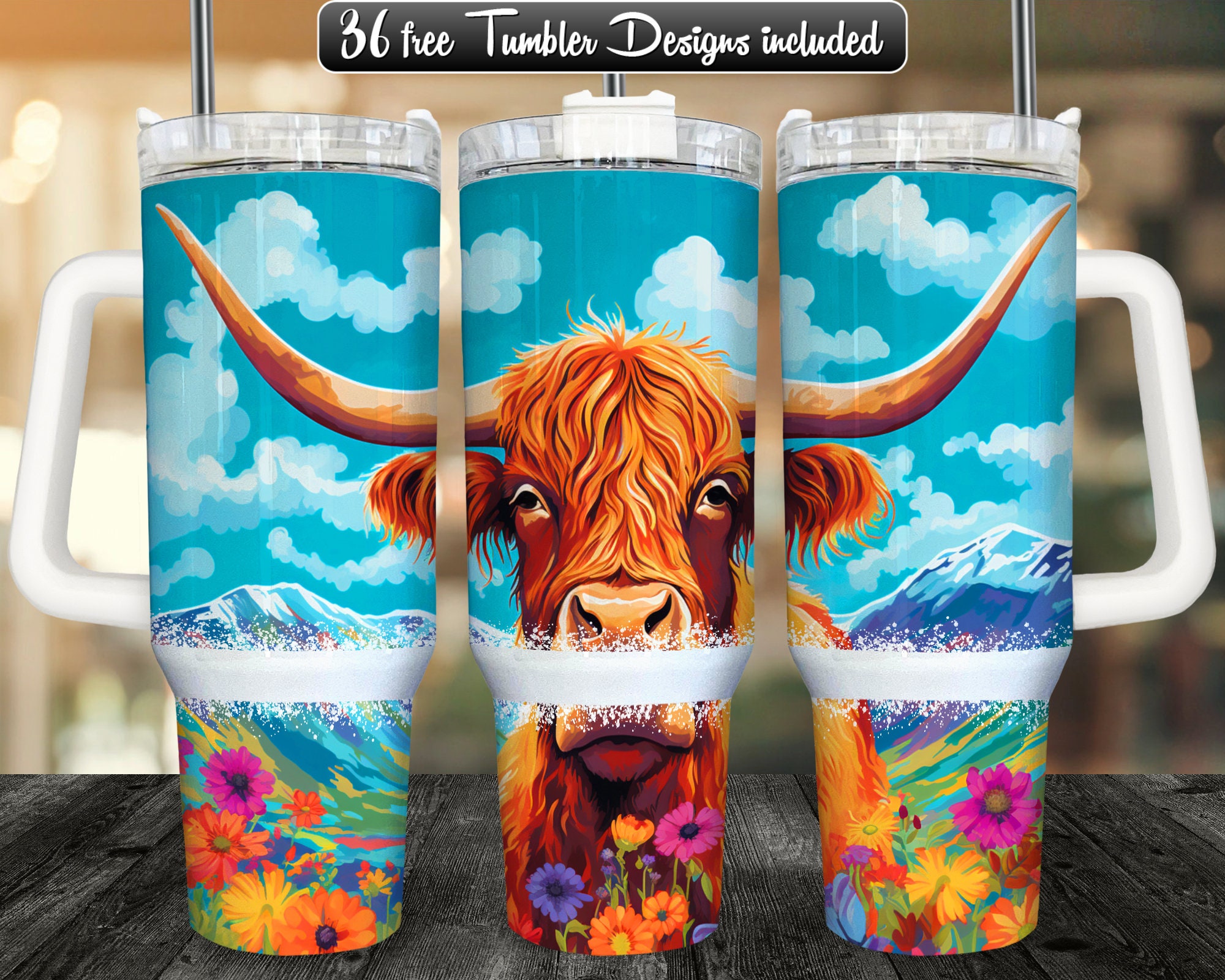 Highland Cow 40oz Tumbler Wrap PNG Design Highland Cattle - Etsy