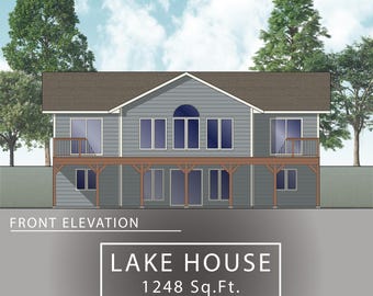 1248 sq.ft. Lake House/CottagePlan 28’-0” x 48’-0” - 4 bedroom + 2 bathroom + walkout basement