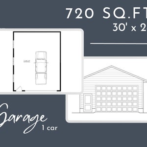 65 m² Garagen-Conzip-Plan 30’-0” x 24’-0” 1.5 Car