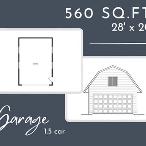 50m² Gesamtfläche 1.5 Autogarage Konzeptplan 28&#39;-0 &quot;x 20&#39;-0&quot;