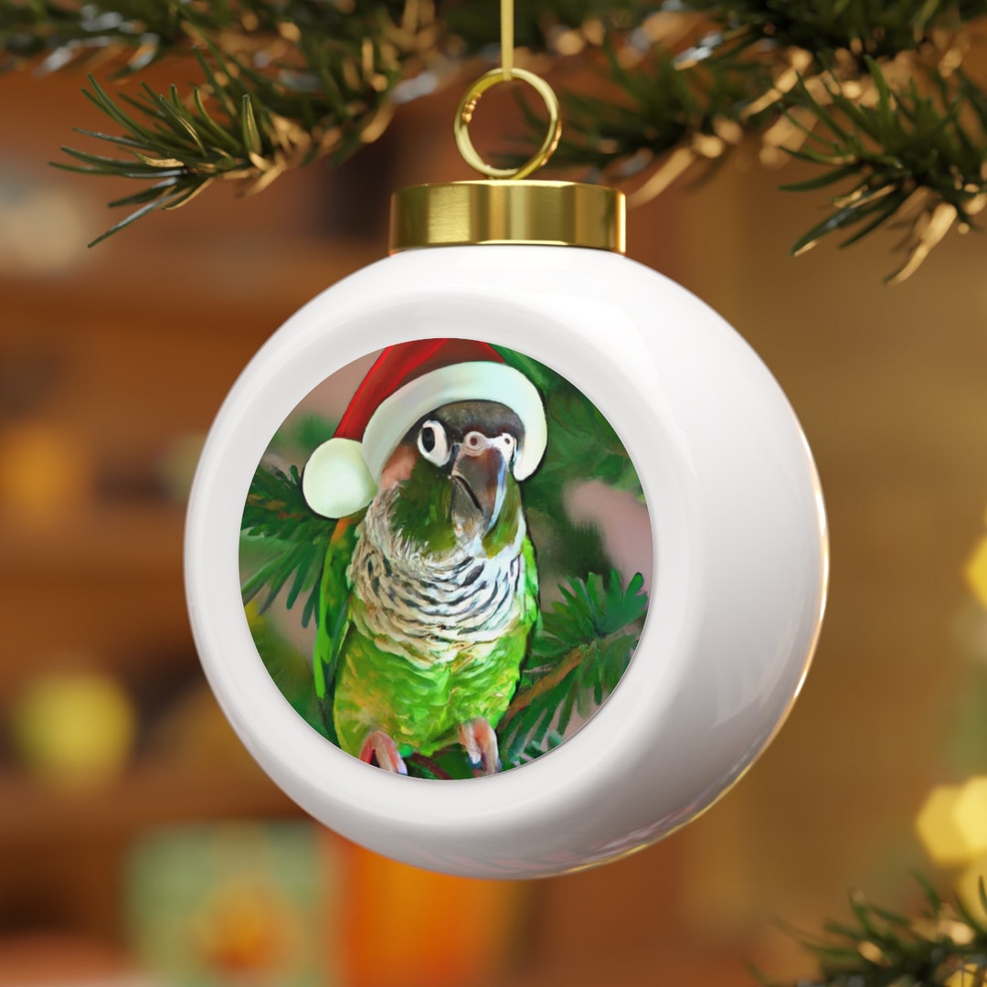 Christmas Green Cheeked Conure Ball Ornament Christmas Tree Etsy