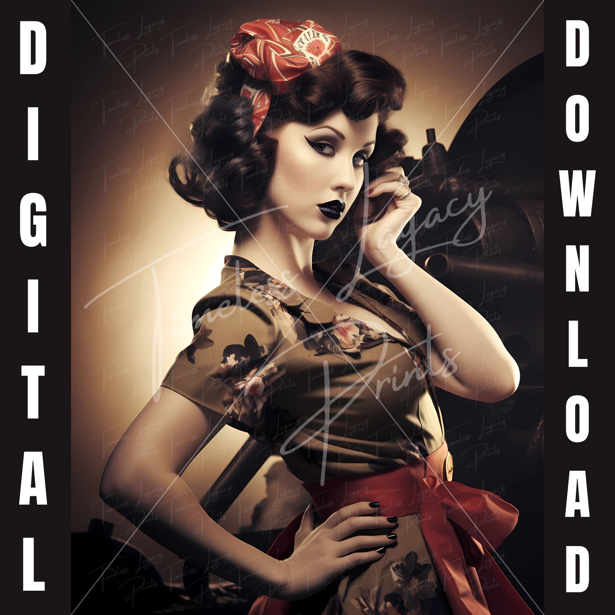 Retro Pinup Girls Pinup 1940s Pinup Girls Wall Art Pinup 1950s Etsy