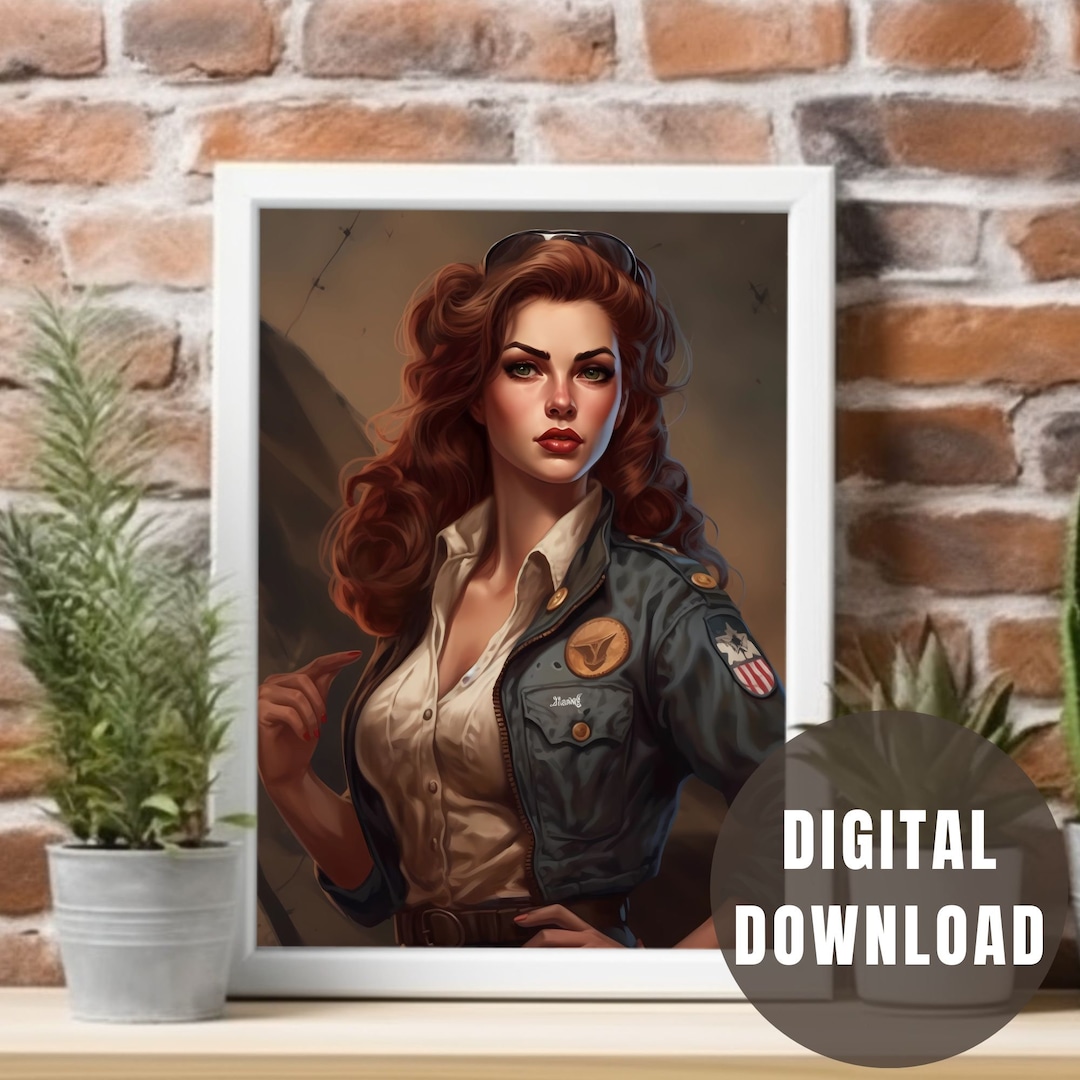 Pinup 1940s Pinup Girls Poster Pinup Girls Wall Art Pinup Etsy