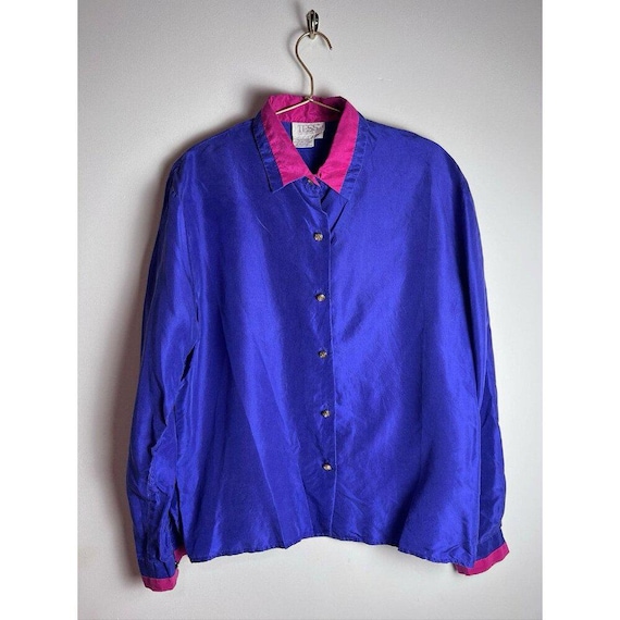 90s silk blouse purple - Gem