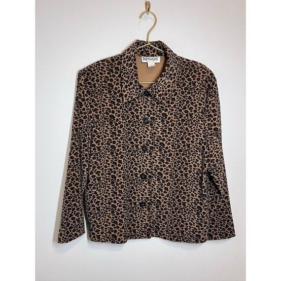 Briggs Petite Jacket Leopard Collared Large - image 2