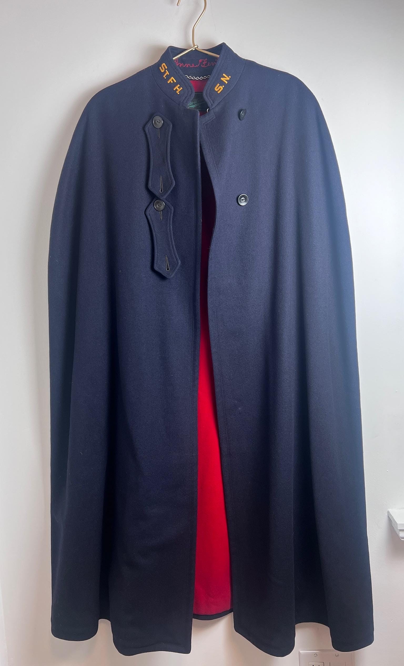 USA製 40s~50s Vintage BRUCK'S NURSE Cape Vintage 40s/50s Bruck's Nurses Apparel Wool Blue Red Uniform