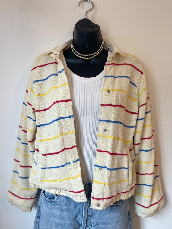 Izzi vintage striped Bomber jacket