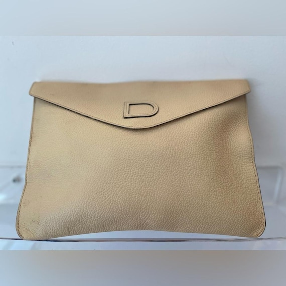 Delvaux Leather Envelope Clutch Purse Handbag Cream Etsy