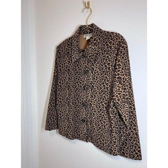 Briggs Petite Jacket Leopard Collared Large - image 8