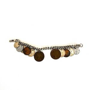 Coin Charm Bracelet Vintage
