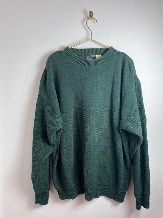 Vintage Green Peconic Bay Traders Cotton Sweater XL