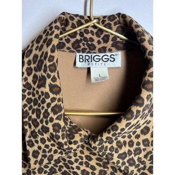Briggs Petite Jacket Leopard Collared Large - image 3