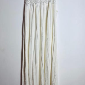 Camisón Oscar de la Renta Blanco Medio Detalle de Encaje Vintage