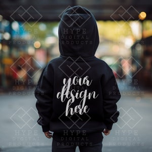 Black Hoodie Mockup, Rabbit Skins 3326, Toddler Model Mock, Toddlers Sweater Mockup , Kids Mockup, Black Toddler Hoodie Mock-up