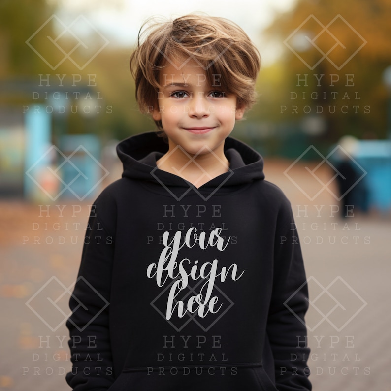 Kids Hoodie Mockups Bundle 10 Colors Gildan 18500B Mockups Gildan Hoodies Mock ups Hoodie Model Mock zdjęcie 4