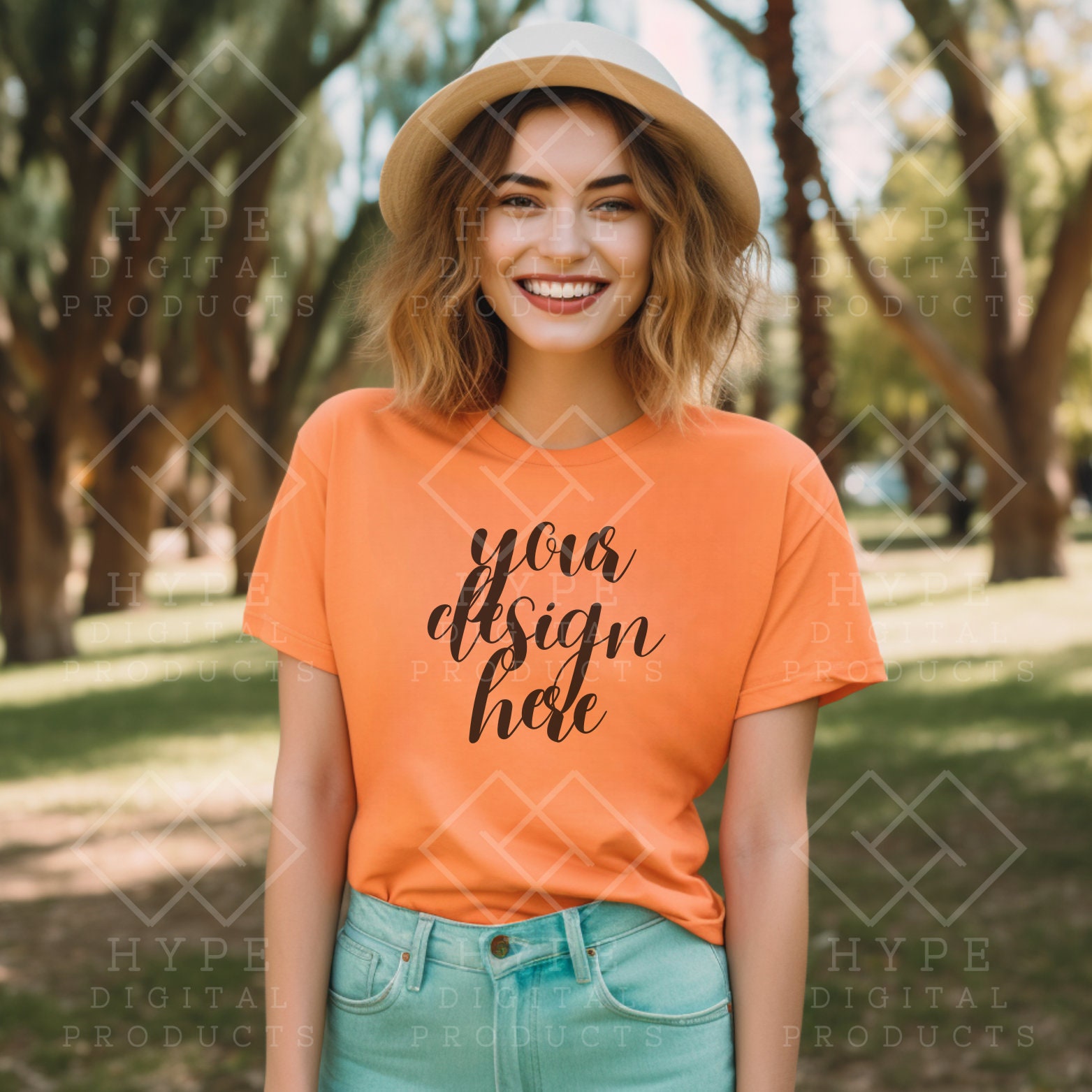 Comfort Colors Melon 1717 Mockup 1717 Orange Color T Shirt Mockup Comfort Colors Mockup Tshirt Styled Trendy Mockup Tee Mocks Model CC1717