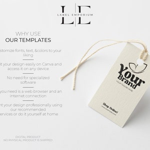 Printable Fashion Label Template Editable Hanging Tags - Etsy