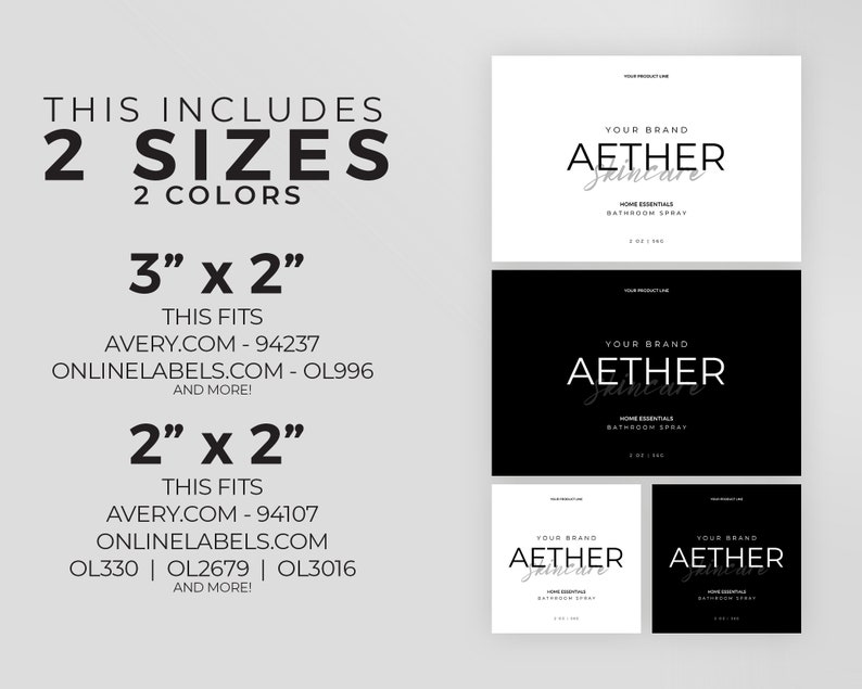 Customizable Room Spray Label Template Editable 2x2 & 3x2 Canva Label ...