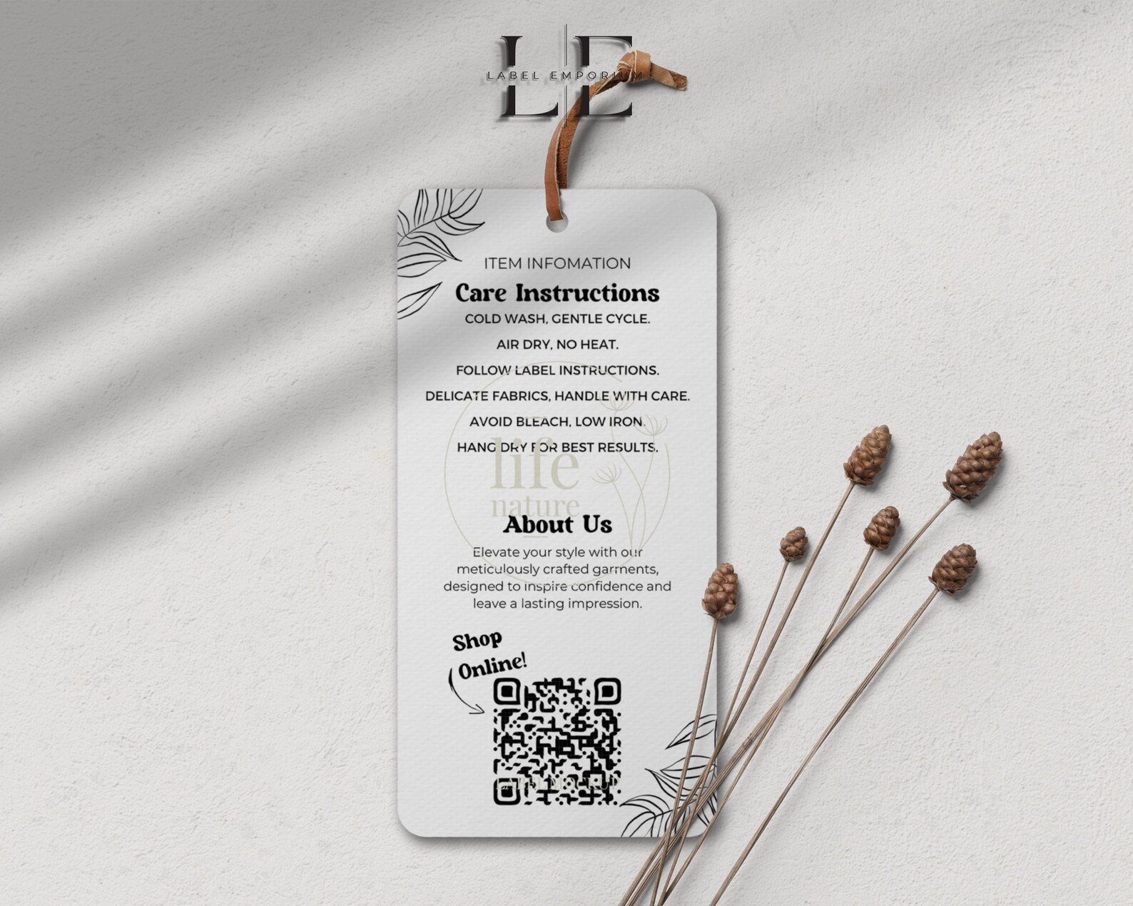 Printable Fashion Label Template Editable Hanging Tags - Etsy