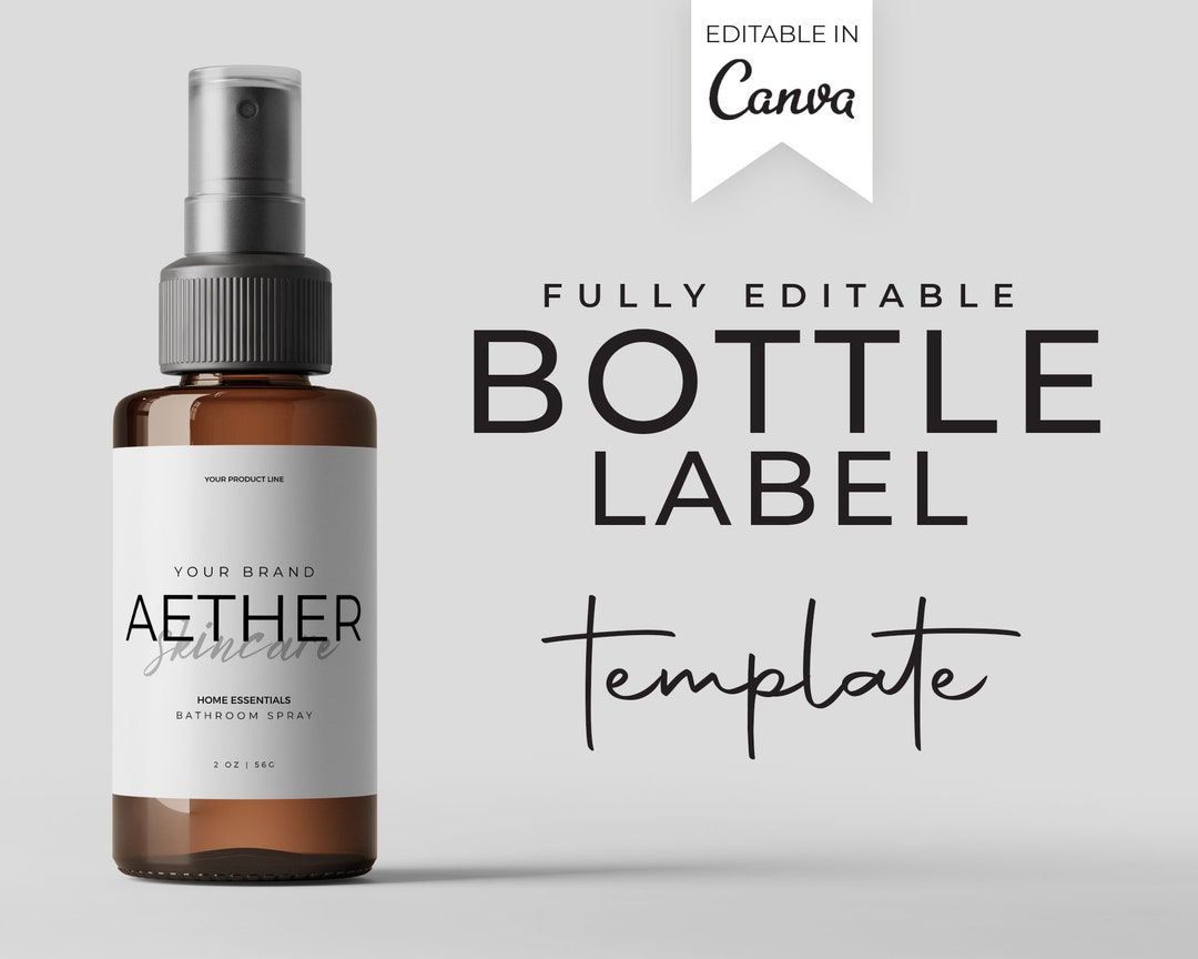 Customizable Room Spray Label Template Editable 2x2 & 3x2 Canva Label for Body Products and Room